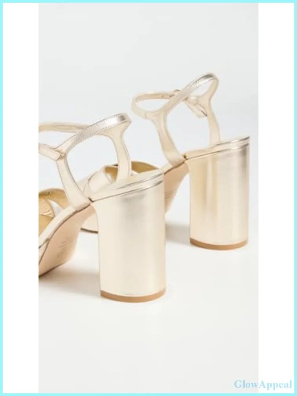 Platform Sandals Leather Ankle Strap Almond Toe Block Heel